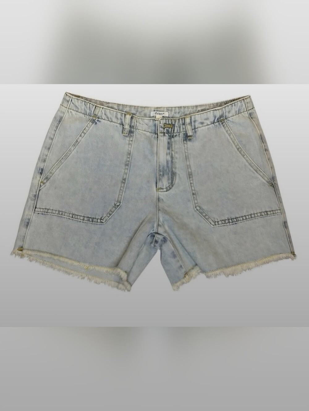 dylan Light Blue Denim Frayed Hem Jean Shorts, Size 4, 100% Cotton